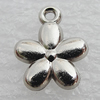 Jewelry findings, CCB Plastic Pendant, Platina Plated, Flower 13x10mm Hole:1.5mm, Sold by Bag