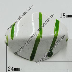 Spray-Painted Acrylic Beads, Edge Diamond 24x18mm Hole:2mm, Sold by Bag