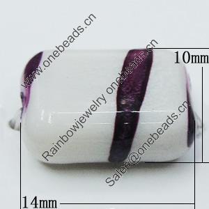 Spray-Painted Acrylic Beads, Rectangle 14x10mm Hole:2mm, Sold by Bag