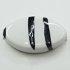 Spray-Painted Acrylic Beads, Horse Eye 25x15mm Hole:2mm, Sold by Bag