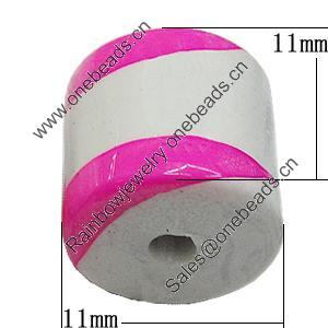 Spray-Painted Acrylic Beads, Column 11mm Hole:2.5mm, Sold by Bag