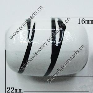 Spray-Painted Acrylic Beads, Oval 22x16mm Hole:2.5mm, Sold by Bag