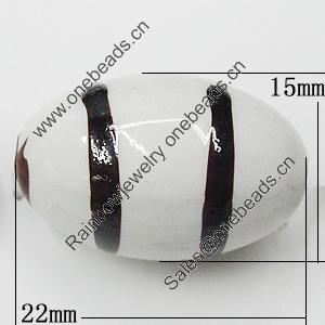 Spray-Painted Acrylic Beads, Oval 22x15mm Hole:3mm, Sold by Bag