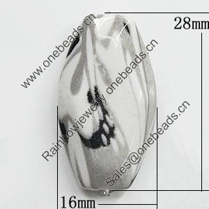 Spray-Painted Acrylic Beads, 28x16mm Hole:2mm, Sold by Bag