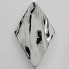 Spray-Painted Acrylic Beads, Diamond 36x23mm Hole:2.5mm, Sold by Bag