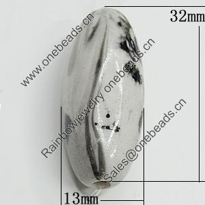 Spray-Painted Acrylic Beads, 32x13mm Hole:2.5mm, Sold by Bag