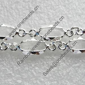Zinc Alloy chain, link size is: about 20x8mm, This link is facettated, The middle ring size: about 6mm, Sold by Meter