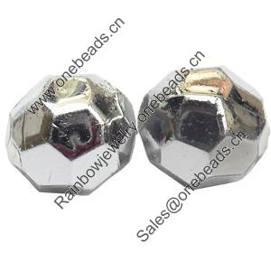 Electroplate Plastic Beads, 6mm, Hole:Approx 1mm, Sold by Bag