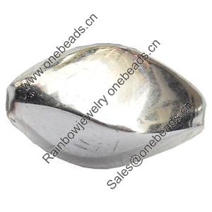 Electroplate Plastic Beads, Silver Color, 9.5x18mm, Hole:Approx 1mm, Sold by Bag