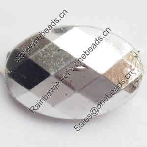 Electroplate Plastic Beads, Faceted Flat Oval, 13x19mm, Hole:Approx 1mm, Sold by Bag