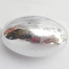 Electroplate Plastic Beads, Silver Color, Oval, 11.5x18.5mm, Hole:Approx 1mm, Sold by Bag