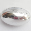 Electroplate Plastic Beads, Silver Color, Oval, 13x19mm, Hole:Approx 1mm, Sold by Bag