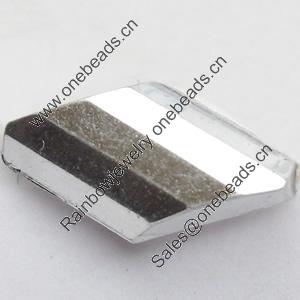 Electroplate Plastic Beads, Silver color,Faceted Diamond, 11x20mm, Hole:Approx 1mm, Sold by Bag