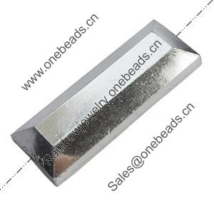 Electroplate Plastic Beads, Silver color,Faceted Rectangle, 12x33mm, Hole:Approx 1mm, Sold by Bag
