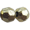 Electroplate Plastic Beads, Faceted Round, 6mm, Hole:Approx 1mm, Sold by Bag