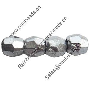 Electroplate Plastic Beads, Silver Color,Faceted Round, 3mm, Hole:Approx 1mm, Sold by Bag
