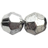 Electroplate Plastic Beads, Silver Color,Faceted Round, 6mm, Hole:Approx 1mm, Sold by Bag