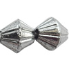 Electroplate Plastic Beads, Silver Color, Bicone, 4mm, Hole:Approx 1mm, Sold by Bag
