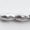 Electroplate Plastic Beads, Faceted Oval, 3x6mm, Hole:Approx 1mm, Sold by Bag