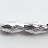 Electroplate Plastic Beads, Silver Color,Faceted Oval, 3x6mm, Hole:Approx 1mm, Sold by Bag