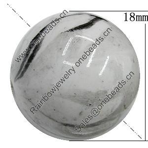 Spray-Painted Acrylic Beads, Round 18mm Hole:2.5mm, Sold by Bag
