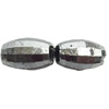 Electroplate Plastic Beads, Silver Color, Faceted Oval, 6.5x9.5mm, Hole:Approx 3mm, Sold by Bag