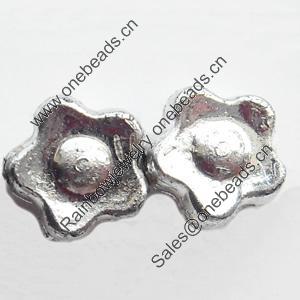 Electroplate Plastic Beads, Silver Color, Flower, 3.5x6mm, Hole:Approx 1mm, Sold by Bag