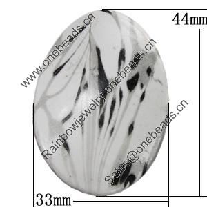 Spray-Painted Acrylic Beads, Twist Flat Oval 44x33mm Hole:2mm, Sold by Bag