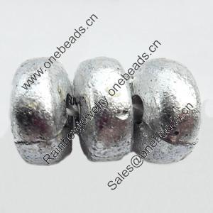 Electroplate Plastic Beads, Silver Color, Rondelle, 3x6mm, Hole:Approx 1mm, Sold by Bag
