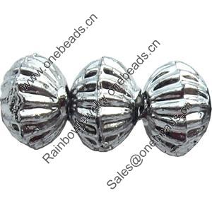 Electroplate Plastic Beads, 3x4.5mm, Hole:Approx 1mm, Sold by Bag