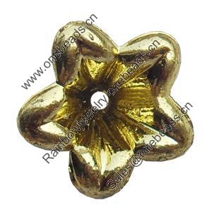 Electroplate Plastic Beads, Silver Color, Flower, 13mm, Hole:Approx 1.5mm, Sold by Bag