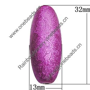 Crapy Exterior Acrylic Beads, Oval 32x13mm Hole:2.5mm, Sold by Bag
