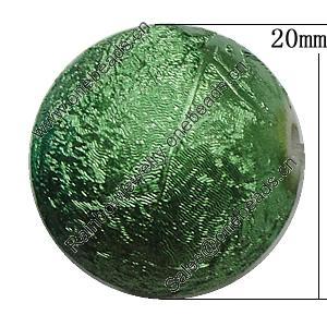 Crapy Exterior Acrylic Beads, Round 20mm Hole:2.5mm, Sold by Bag