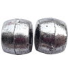 Electroplate Plastic Beads, Silver Color, Tube, 6x9mm, Hole:Approx 3mm, Sold by Bag