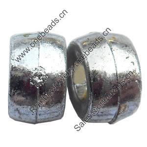 Electroplate Plastic Beads, Silver Color, Tube, 4x8mm, Hole:Approx 3mm, Sold by Bag