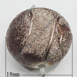 Crapy Exterior Acrylic Beads, Flat Round 18x18mm Hole:2.5mm, Sold by Bag