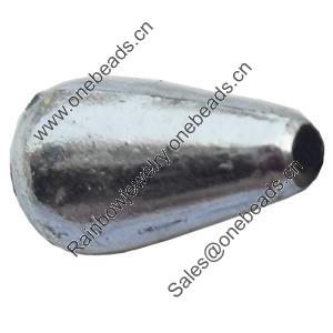 Electroplate Plastic Beads, Teardrop, 6x10mm, Hole:Approx 1mm, Sold by Bag