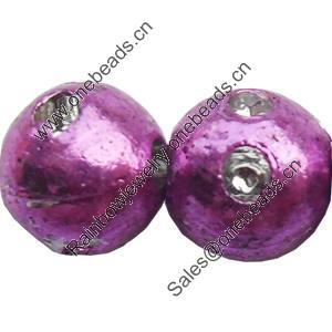 Electroplate Plastic Beads, Silver Color, Round, 8mm, Hole:Approx 1mm, Sold by Bag