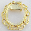 Zinc Alloy Brooch Settings, Nickel-free & Lead-free, Outside Diameter:53x47mm Inner Diameter:30x40mm Sold by Bag