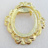 Zinc Alloy Brooch Settings, Nickel-free & Lead-free, Outside Diameter:53x49mm Inner Diameter:30x40mm Sold by Bag