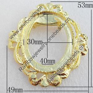 Zinc Alloy Brooch Settings, Nickel-free & Lead-free, Outside Diameter:53x49mm Inner Diameter:30x40mm Sold by Bag