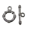 Jewelry findings, CCB plastic Clasp, Platina Plated, Loop:19x15mm Bar:24x7mm Hole:2mm, Sold by Bag 