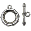 Jewelry findings, CCB plastic Clasp, Platina Plated, Loop:22x19mm Bar:23x8mm Hole:2mm, Sold by Bag 