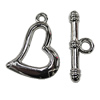 Jewelry findings, CCB plastic Clasp, Platina Plated, Loop:22x17mm Bar:23x8mm Hole:2mm, Sold by Bag 
