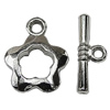 Jewelry findings, CCB plastic Clasp, Platina Plated, Loop:19x15mm Bar:20x7mm Hole:2mm, Sold by Bag 