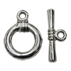 Jewelry findings, CCB plastic Clasp, Platina Plated, Loop:19x14mm Bar:20x7mm Hole:2mm, Sold by Bag 