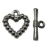 Jewelry findings, CCB plastic Clasp, Platina Plated, Loop:17x16mm Bar:20x7mm Hole:2mm, Sold by Bag 
