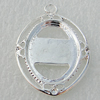 Zinc Alloy Jewelry Pendant settings, Nickel-free & Lead-free, 38x26mm, interior diameter:17.5x24mm, Hole:3.5mm, Sold by 