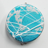 Spray-Painted Acrylic Beads, Flat Round 19mm Hole:2mm, Sold by Bag
