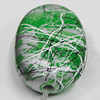 Spray-Painted Acrylic Beads, Flat Oval 24x16mm Hole:2mm, Sold by Bag